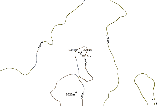 Mountain peaks around Mount Egerton