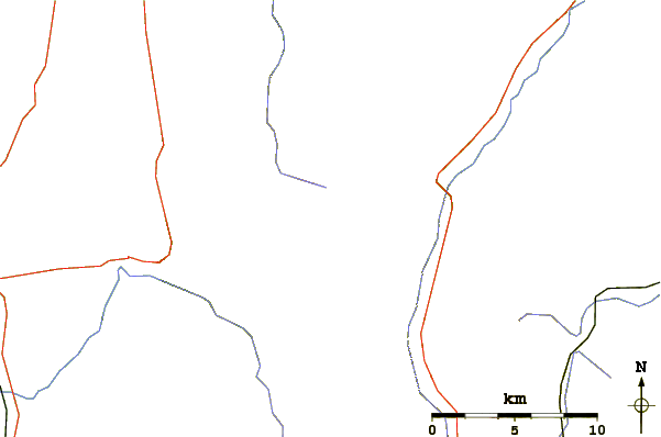 Roads and rivers around Mount Ellen (Vermont)