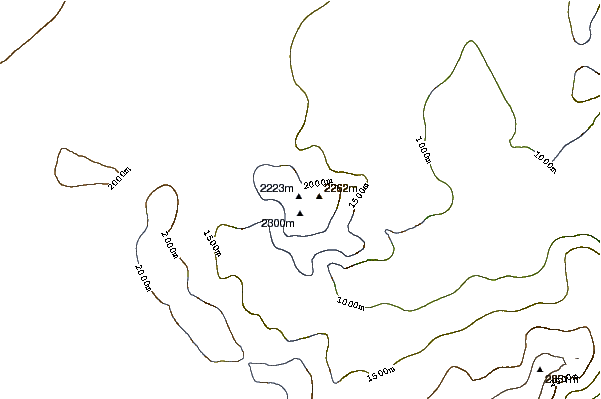 Mountain peaks around Mount Ellis