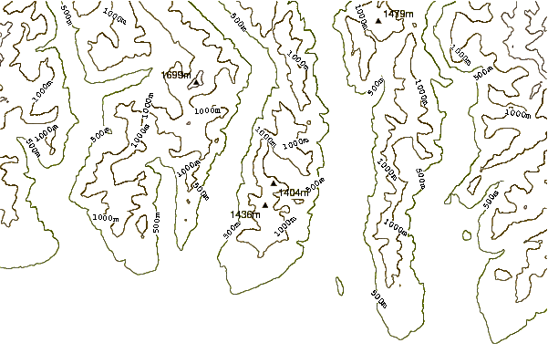 Mountain peaks around Mount Elsay