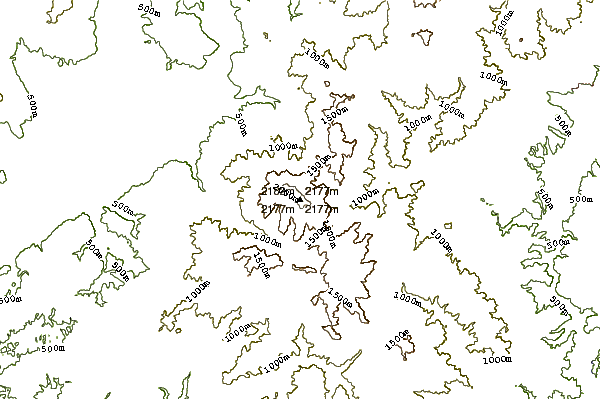 Mountain peaks around Mount Ena