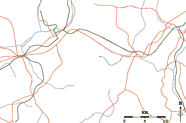 Roads and rivers around Mount Ena