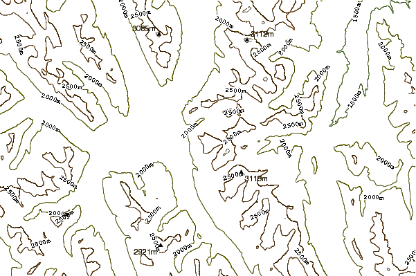 Mountain peaks around Mount Engadine