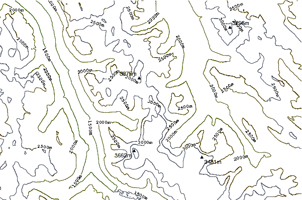 Mountain peaks around Mount Engelhard