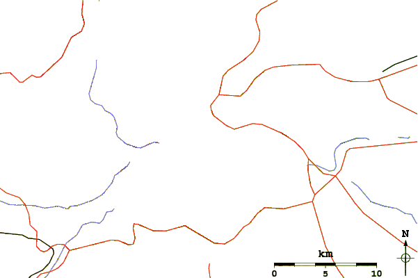 Roads and rivers around Mount Eniwa