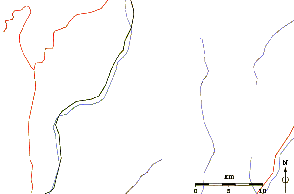 Roads and rivers around Mount Eolus