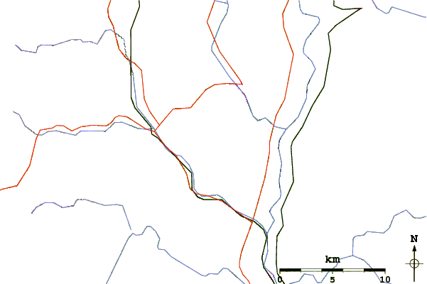 Roads and rivers around Mount Ephraim (Vermont)