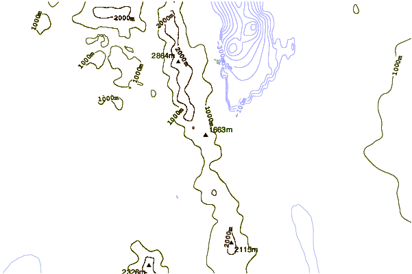 Mountain peaks around Mount Ethelred