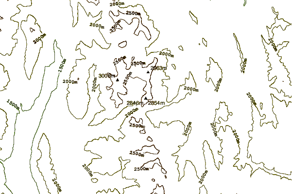 Mountain peaks around Mount Etherington