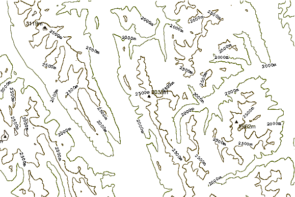 Mountain peaks around Mount Evan-Thomas