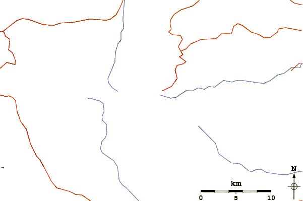 Roads and rivers around Mount Evans