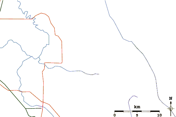 Roads and rivers around Mount Fanny