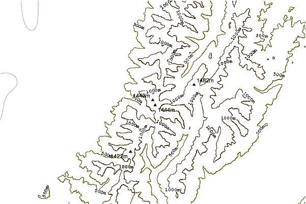 Mountain peaks around Mount Faraday