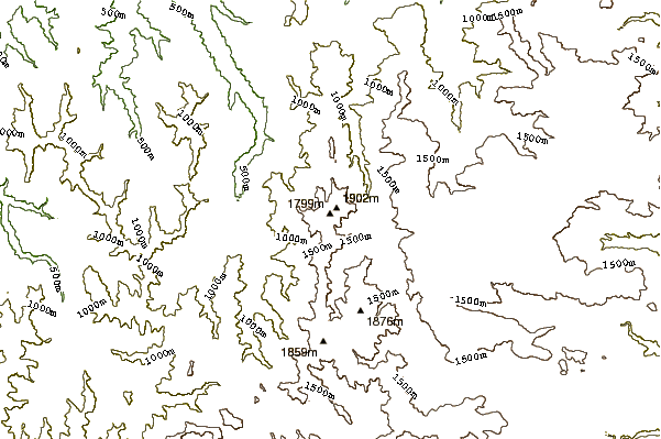 Mountain peaks around Mount Feathertop