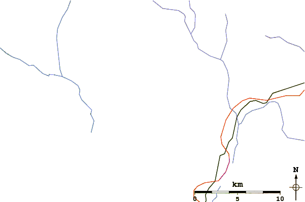 Roads and rivers around Mount Fee