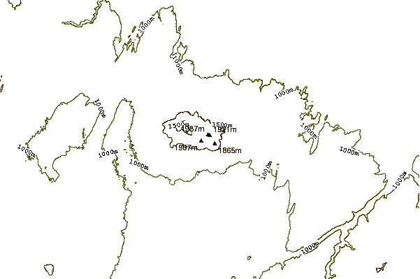 Mountain peaks around Mount Fentale