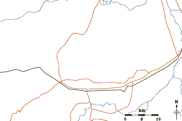 Roads and rivers around Mount Fentale