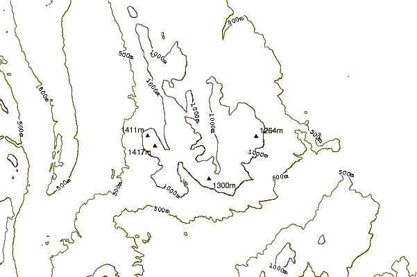 Mountain peaks around Mount Field West