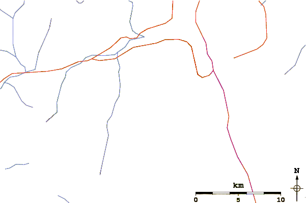 Roads and rivers around Mount Filberg