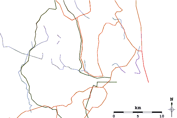 Roads and rivers around Mount Finlayson