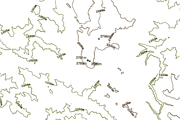 Mountain peaks around Mount Fisht