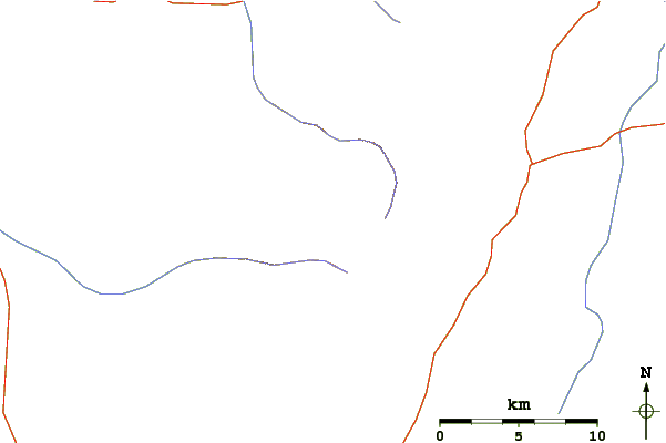 Roads and rivers around Mount Fitzgerald (Nevada)