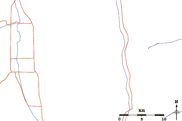 Roads and rivers around Mount Fitzpatrick