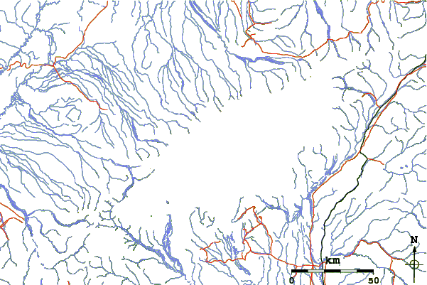 Roads and rivers around Mount Foraker