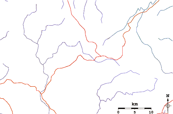 Roads and rivers around Mount Fox (Queensland)