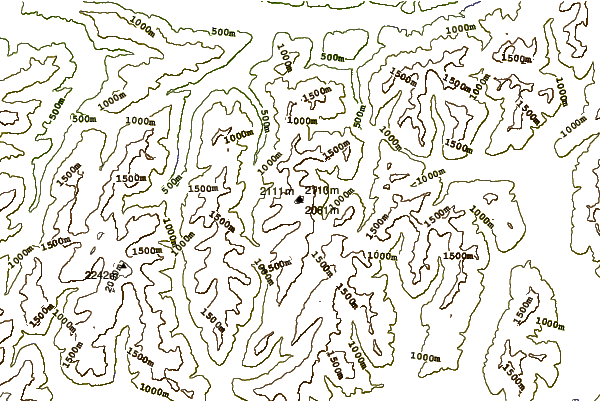 Mountain peaks around Mount Franklin (Canterbury)