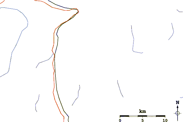 Roads and rivers around Mount Franklin (Canterbury)