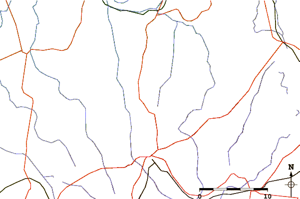 Roads and rivers around Mount Franklin (Victoria)