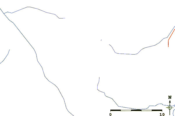 Roads and rivers around Mount Fraser (Canada)