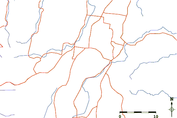 Roads and rivers around Mount French (Queensland)