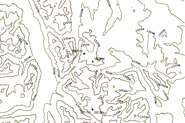 Mountain peaks around Mount Frink