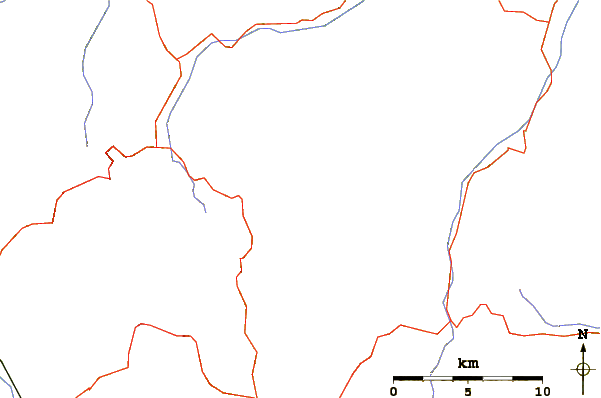 Roads and rivers around Mount Fumaiolo