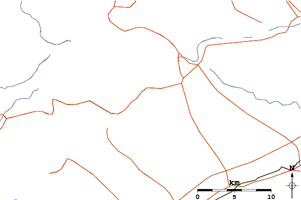 Roads and rivers around Mount Fuppushi