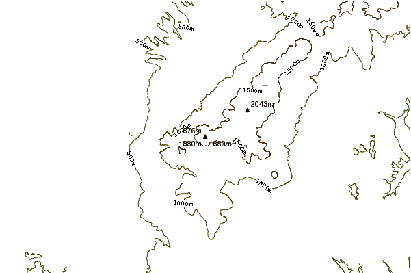 Mountain peaks around Mount Furano