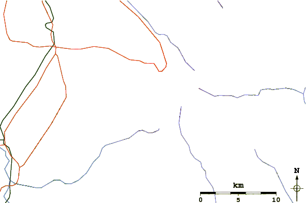 Roads and rivers around Mount Furano