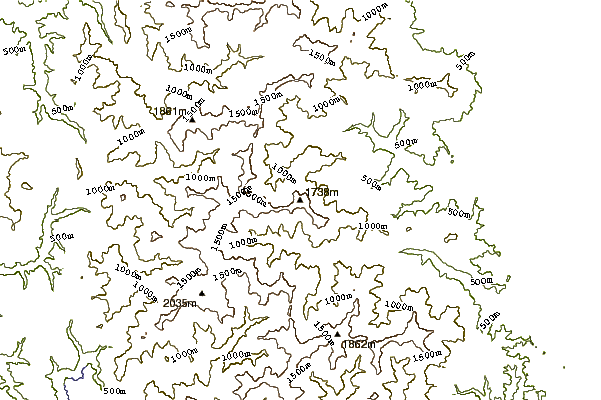 Mountain peaks around Mount Fushimi