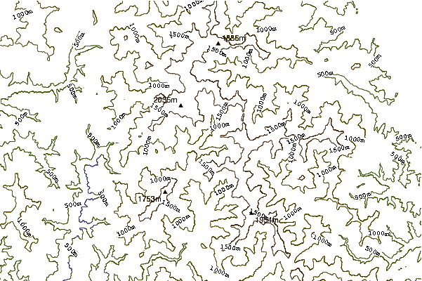 Mountain peaks around Mount Futamata