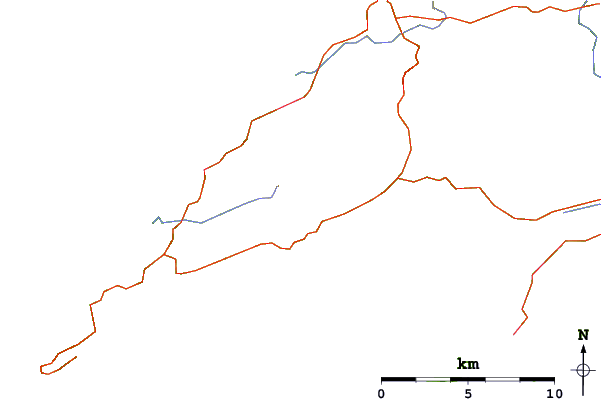 Roads and rivers around Mount Gabriel