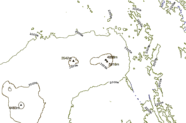 Mountain peaks around Mount Gahinga