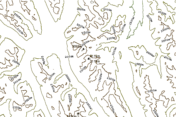 Mountain peaks around Mount Galatea