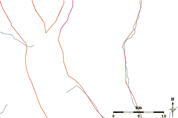 Roads and rivers around Mount Galatea