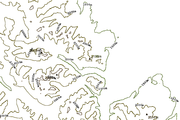 Mountain peaks around Mount Galwey