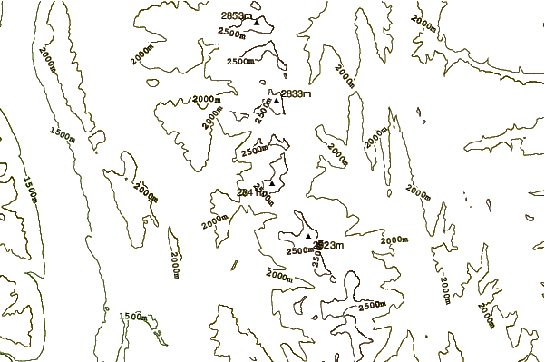 Mountain peaks around Mount Gass