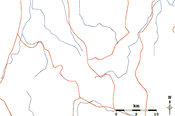 Roads and rivers around Mount Gassan