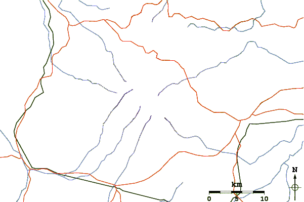 Roads and rivers around Mount Gede or Gunung Gede