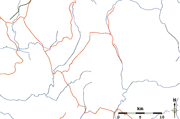 Roads and rivers around Mount Geikie